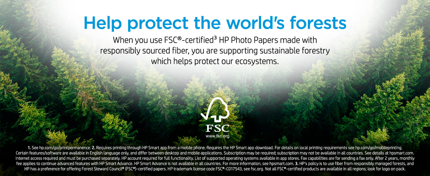 fsc certified hp photo papers sustainable printing protect ecosystem