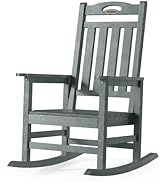 SUUNYN Outdoor Rocking Chair, High Back Porch Rocker Chair, All Weather Resistant HDPE Oversized ...