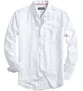 DELCARINO Mens Oxford Shirts Long Sleeve Slim Fit Lightweight Casual Button Down Shirts with Pocket