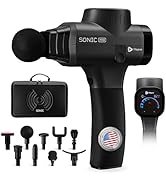LifePro Sonic Pro Handheld Electric Massage Gun – Deep Tissue Percussion Massager Gun with 10 Spe...