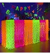 Mega-L Glow in The Dark Party Supplies, 2 Pack Neon Party Decorations Fluorescent Macaron Orange,...