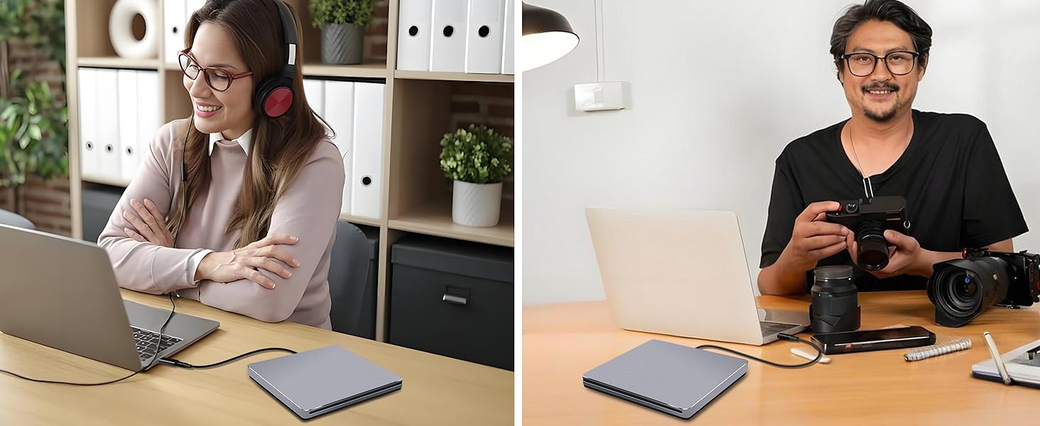 This external optical drive supports play and burn CDs and DVDs when you're in office or travel.