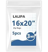 3Mil Thick Extra Large Storage Bags Clear 16"X 20" Zip Plastic Bags 3.5 Gallon Lock Poly Baggies ...