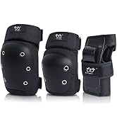 TXJ Sports Adult/Youth Knee Pads Wrist Guards with Elbow Pads Protective Gear Set for Skating Rol...