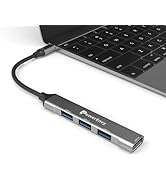 USB C Hub 4-in-1 by PowerEnvy – USB Adapter with 5Gbps USB 3.0 & 3×USB 2.0 Ports – Multiport Spli...