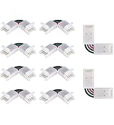 SUPERNIGHT RGB LED Connectors L Corner Straight 4 Pin LED Strip Light Connectors 10 Pieces for 10...