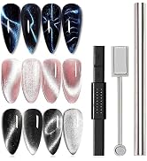 SILPECWEE 3pcs Cat Eye Magnet for Nails Double-Head Nail Magnet Design Tool Gel Nail Polish Magne...
