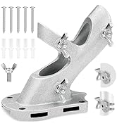 1" Flag Pole Holder for Outside House, REERON 2-Positions Metal Flagpole Bracket Mounts, Aluminiu...