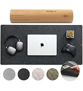 Nordik Large Felt Desk Mat - Charcoal - 35 x 17 inch - Full Desk Keyboard Mat - Computer Desk Mat...