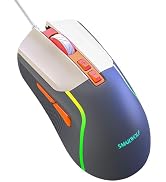 Wired Gaming Mouse, 3600DPI Optical Sensor, Rainbow Optical Effect Lightsync RGB, 7 Programmable ...