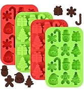 Actvty Christmas Chocolate Molds, Christmas Candy Silicone Molds, 4 Packs 14 Cavity Xmas Theme Ba...