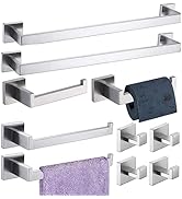10-Pieces Bathroom Hardware Set Brush Nickel Bathroom Accessories Set SUS304 Towel Bar Set Includ...