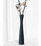 MZYOUHUO 16.5 Inch Tall Skinny Ceramic Flower Vase, Dark Gray, 100% Handmade, Excellent Quality, ...