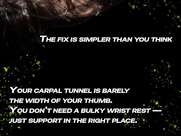 Wrist anatomy showing carpal tunnel space with ergonomic wrist rest support for mouse pad