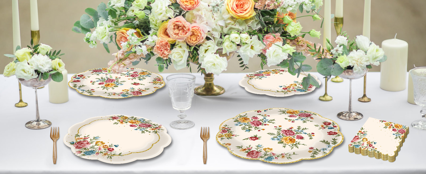 Vintage Floral Tableware Set