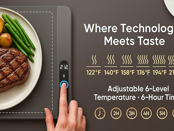 6 timer 6 hours adjustable food warming mat
