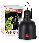 DXOPHIEX 5.5inch Deep Dome Reptile Heat Lamp Reptile Light Fixture UVB Reptile Light Fixture Max ...