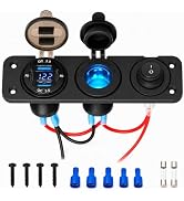 ULITECO 3 in 1 Cigarette Lighter Socket, 12V Outlet USB Dual PD3.0 & Dual QC3.0 Power Outlet Mari...