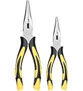 ZUZUAN Premium VISE-GRIP Long Needle Nose Pliers- 8” & 6’’, Paper Clamp Precision, High Carbon St...