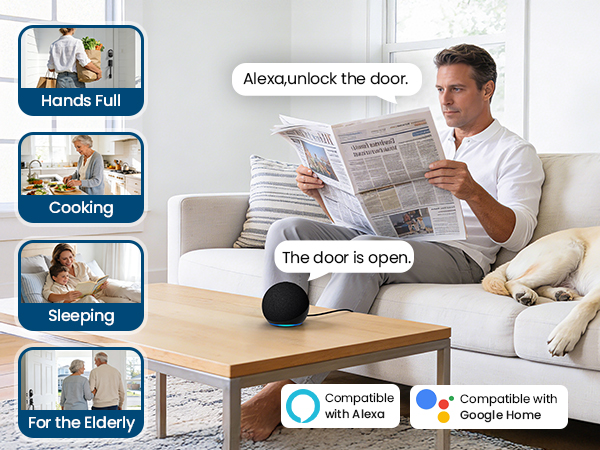 When your hands are full, sleeping or cooking, voice unlock is more convenient.