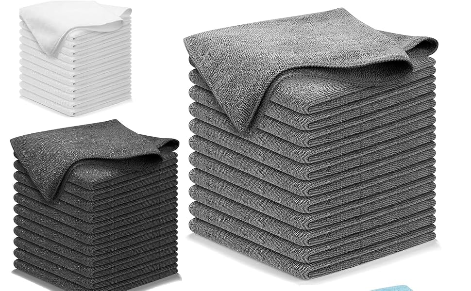 Keep your home, kitchen and car spotless with this set of premium microfiber cleaning towels.