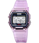 Gosasa Unisex Digital Sports Watch Classic Transparent Color PU Strap 30M Waterproof Casual Watch...