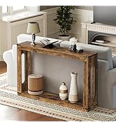 YATINEY Farmhouse Console Table, 47.2 Inches Wooden Sofa Table, Behind Couch Table with Storage, ...