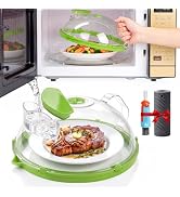 Microwave Splatter Cover for Food with Water Steamer 10inch, Food-Grade | Microwave Splatter Guar...
