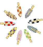 9PCS No Bend Hair Clips, Checkerboard No Crease Hair Clips Curl Pins, Acrylic Resin Flat Styling ...