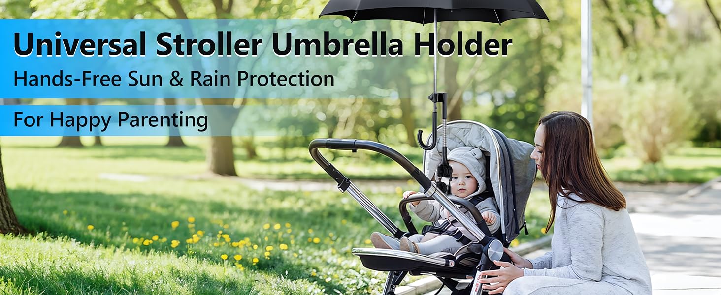 umbrella holder for stroller, Perfect for Sunny Days Keep Your Baby Cool & Safe