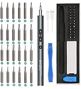 AMIR Electric Screwdriver 28-in-1 Cordless Mini Power Precision Screwdriver Set with 24 Bits, Rec...
