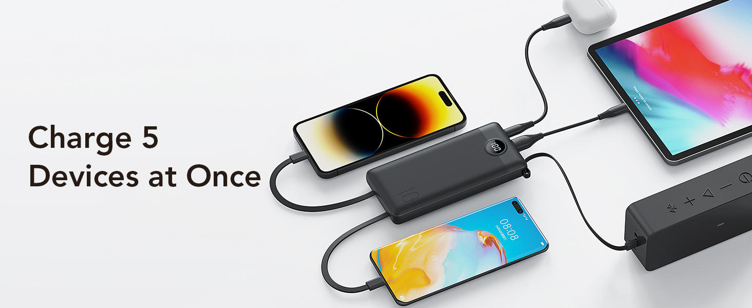 portable charger with multi ports