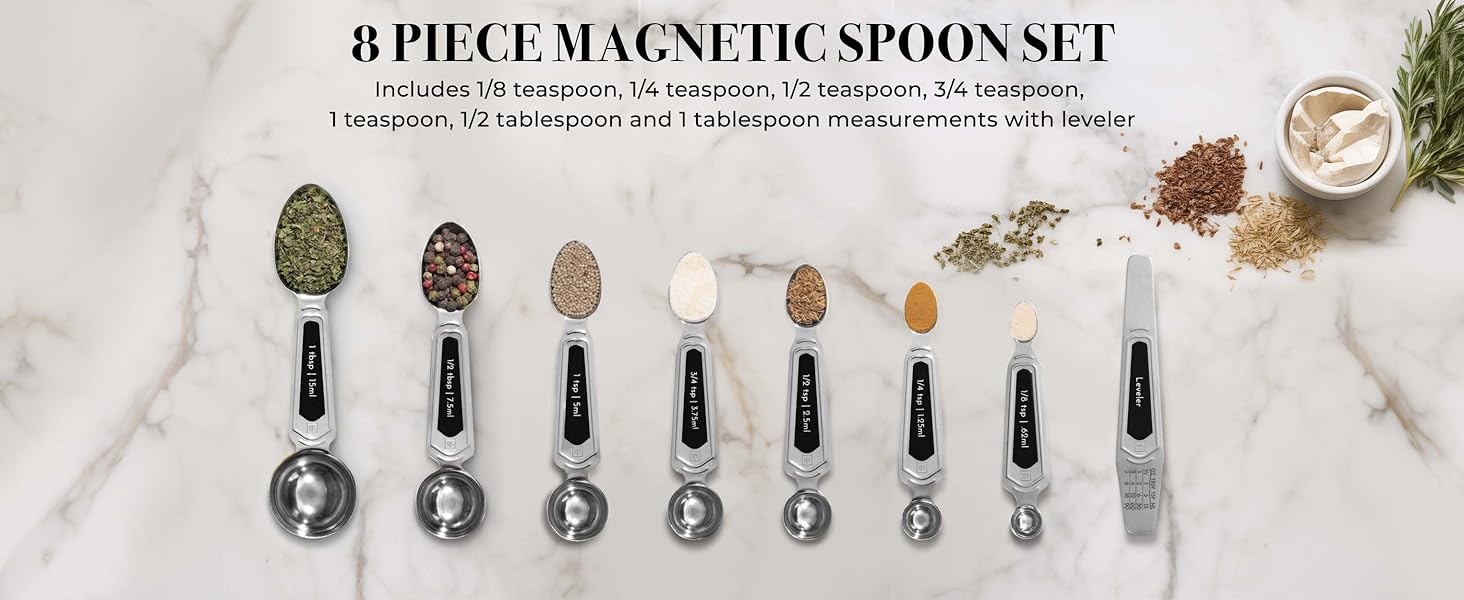 Black - Silver - Magnetic Spoons