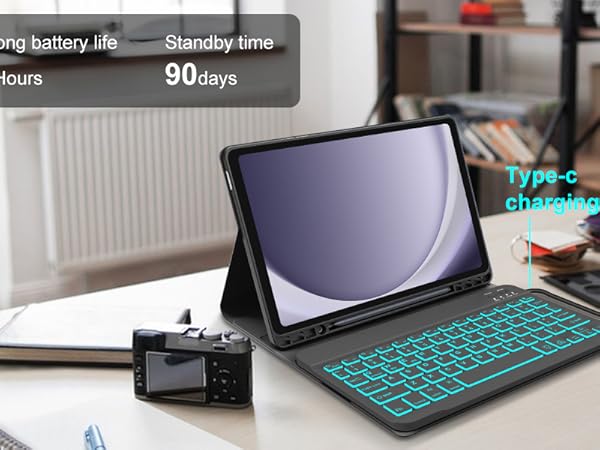 galaxy tab a9+ case with keyboard,samsung tab a9+ keyboard,samsung tab a9 plus case