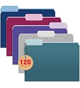 Gloween File Folders, 120 Pack Two-Tone Colored File Folders Letter Size, Assorted Colors Folders...