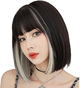 AIKO PRO Korean Fashion 13 Inch Straight Short Bob Wig for Women, Natural Shoulder-Length Straigh...