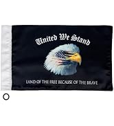 Motorcycle Flag 6X9,Double Sided Double Stitched,"United We Stand" Motorcycle Eagle Flag