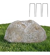 NUPICK Small Fake Rock Cover, Gray Artificial Landscape Rocks for Sprinkler Valves, 13"x10"x5" Li...