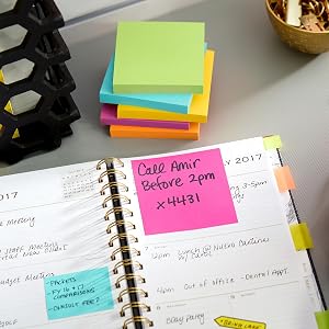 Post-it Notes and flags on personal calendar