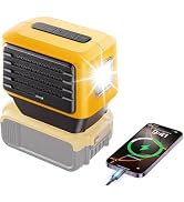 USB Battery Adapter Compatible for Dewalt 20V Battery, Power Converter with LED Light & USB-C/A C...