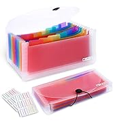 2 Pack 13-Pockets Expanding Accordion File Folder Mini Organizer Wallet for Storage Invoice/Recei...
