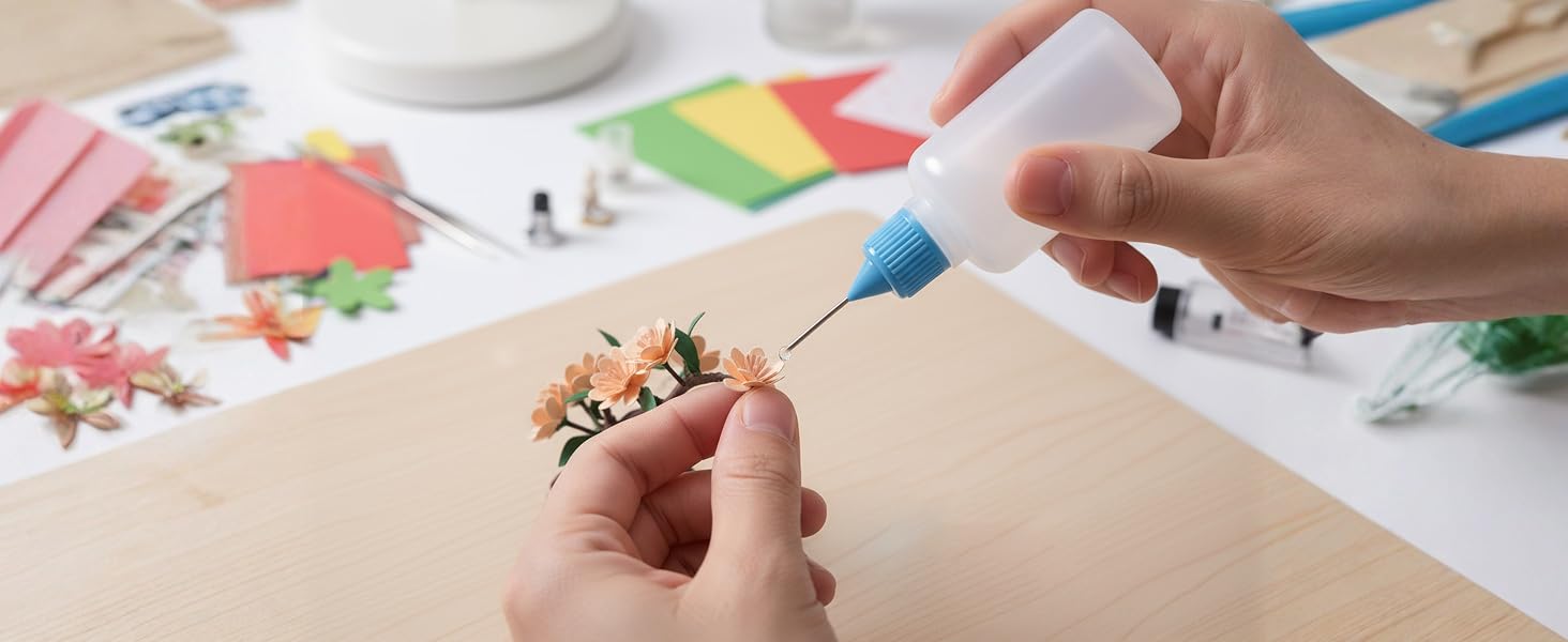 , Comes with 5 Pcs Mini Funnel for DIY Quilling Craft, Acrylic Painting, Small Gluing Projects,