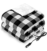 SEALY 12-Volt Heated Car Blanket, Portable Heated Blanket with 3 Heating Levels & 4 Hours Auto Of...