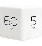 mooas Cube Timer (White), Timers Cube Flip Block Timers Productivity Gravity Sensor Time Manageme...