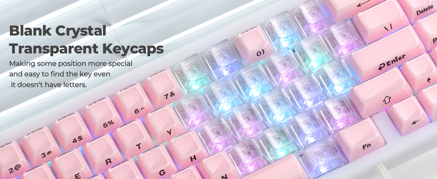 White glitter crystal keycaps