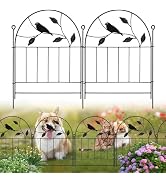 Decorative Garden Fence 10 Pack, 17in H x 10.5ft L Metal Garden Fence Panels, No Dig Garden Fence...