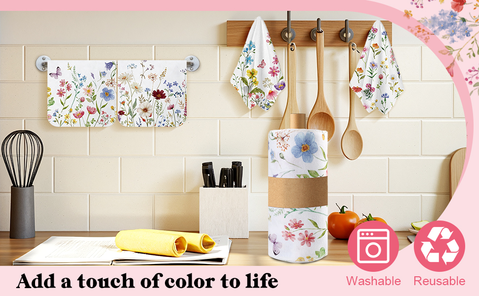 floral flannel dish cloths