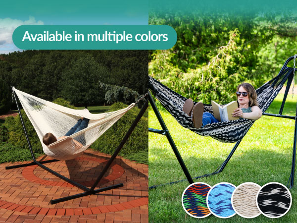 Available in multiple colors multi-color, blue, natural, and black/natural