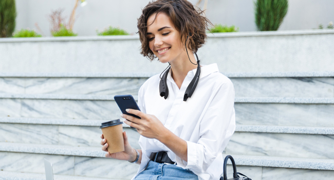 YOSDOM Around the Neck Bluetooth Headphones with 24 Hours of Non-stop Playback