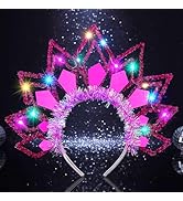 JEAIRTS Light Up Headband Glowing Nightclub Headpiece Rave Costume Led Hair Accessories for Women